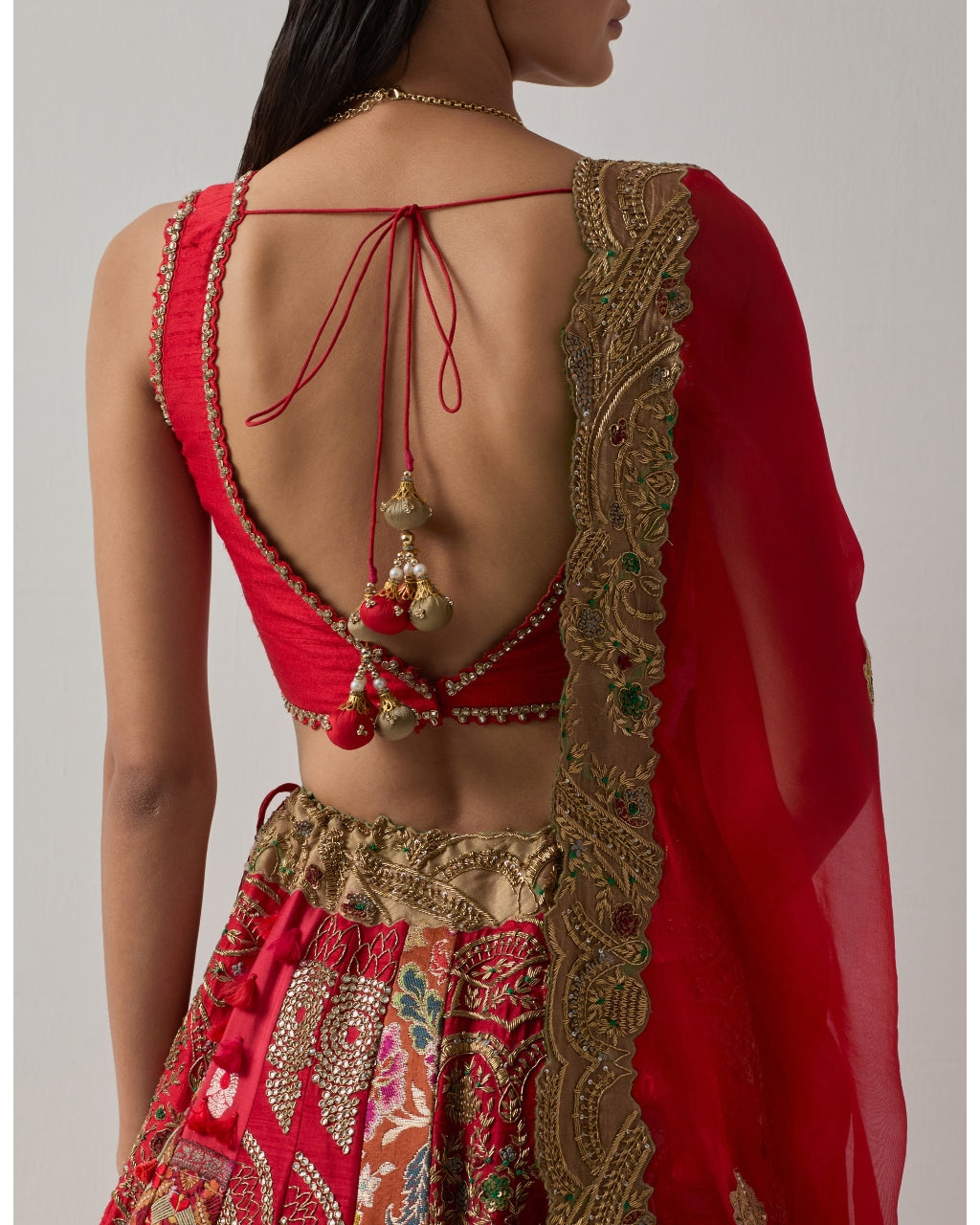 Red Zari Lehenga Set