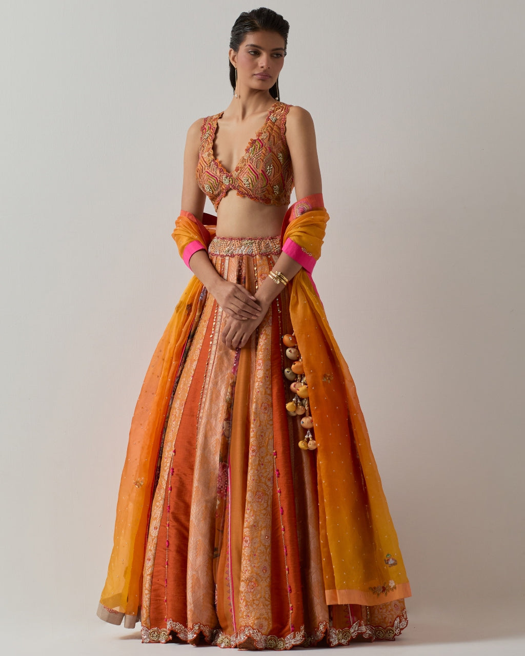 Burnt Orange Lehenga Set