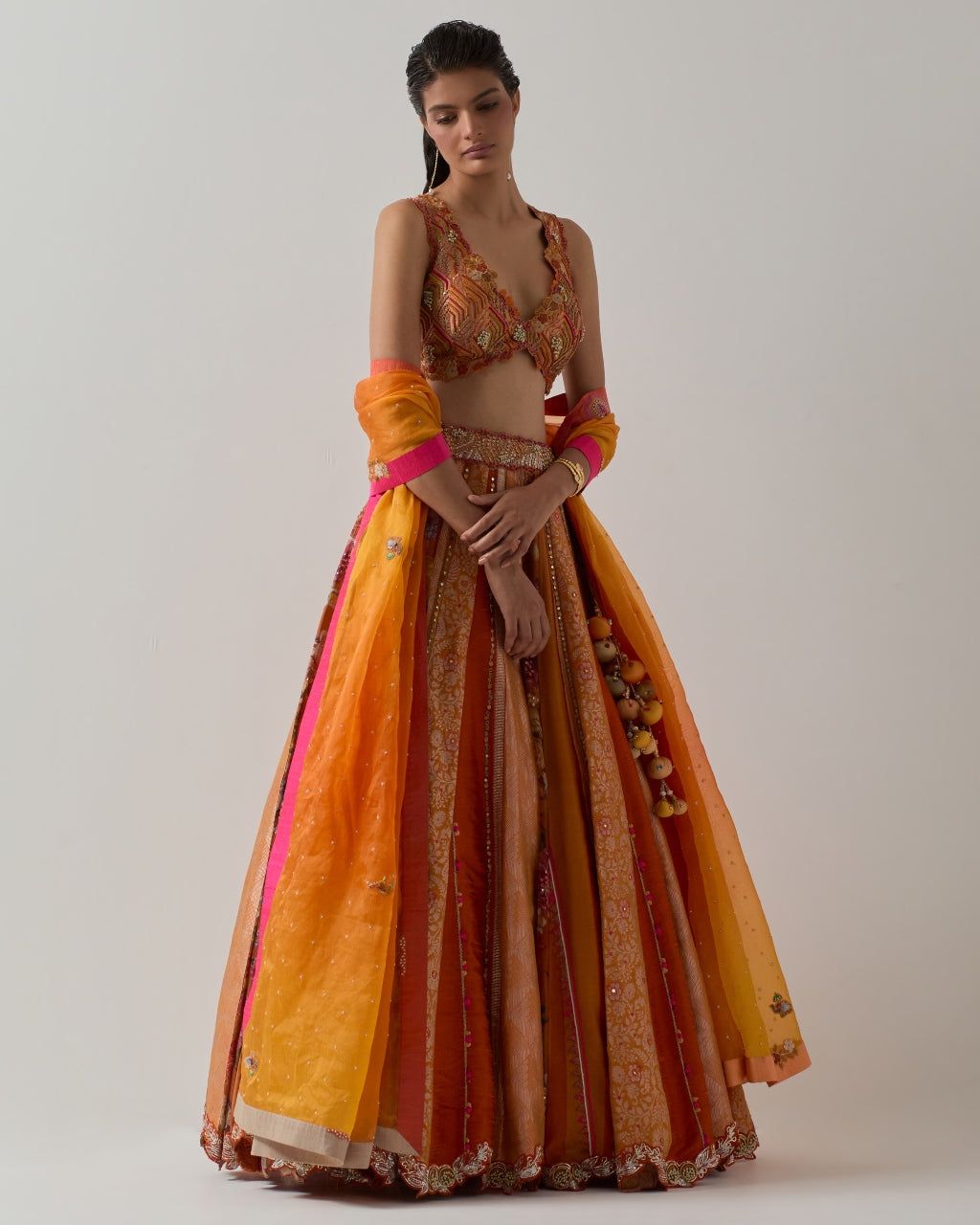 Burnt Orange Lehenga Set