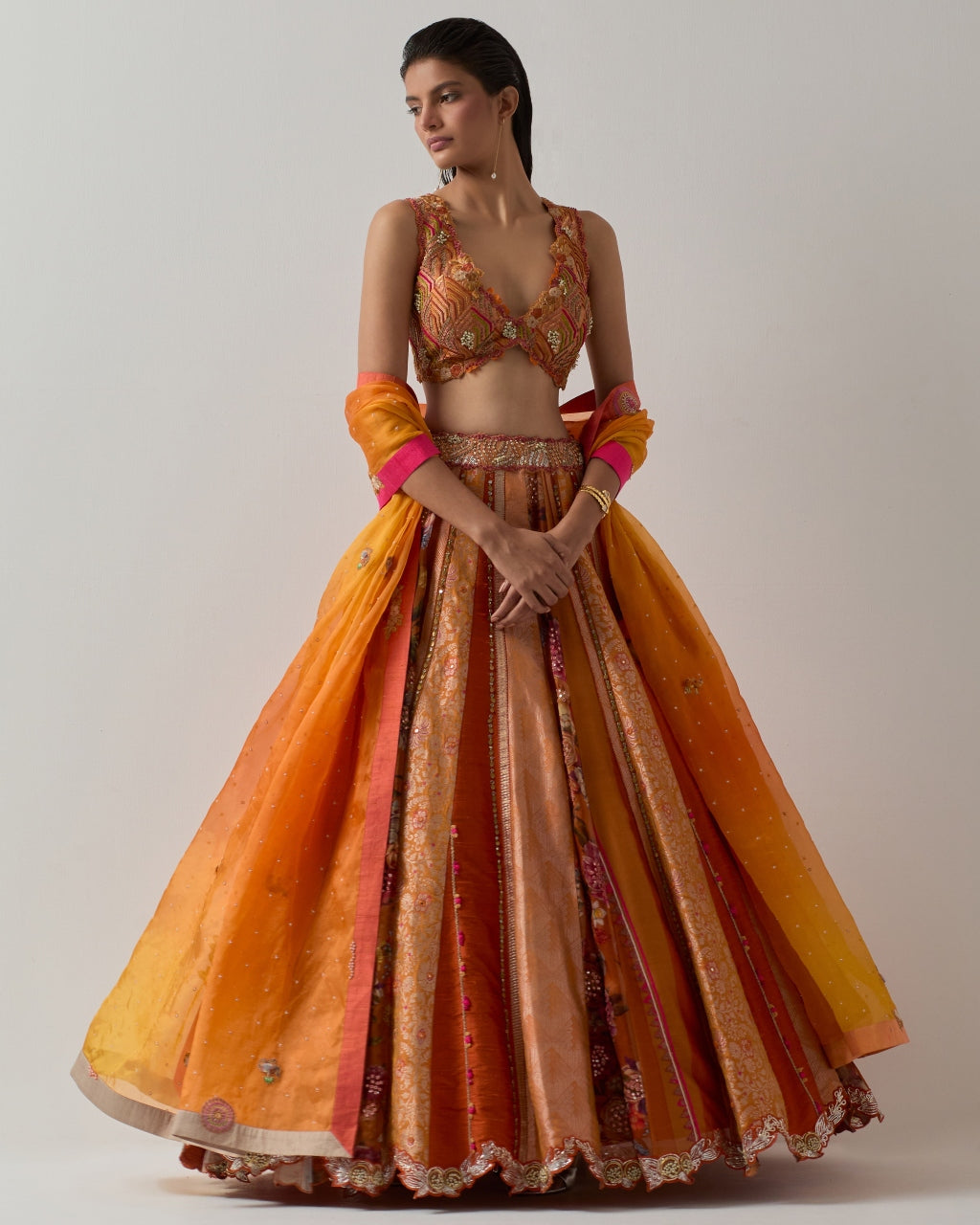 Burnt Orange Lehenga Set