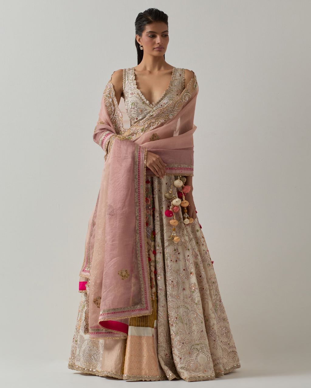 Ivory Zari Lehenga Set