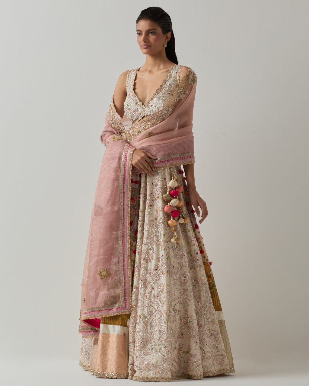 Ivory Zari Lehenga Set