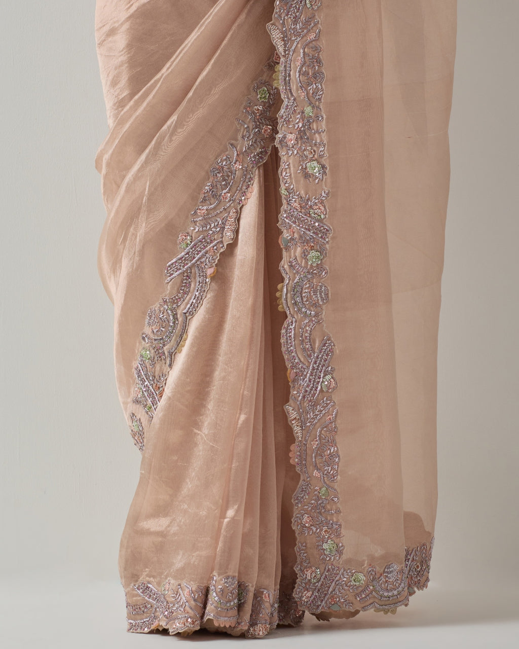 Blush Zari Sari Set