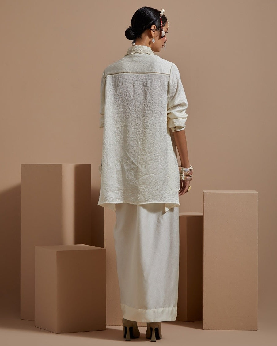 Soft Ivory Chanderi Coordinate Set