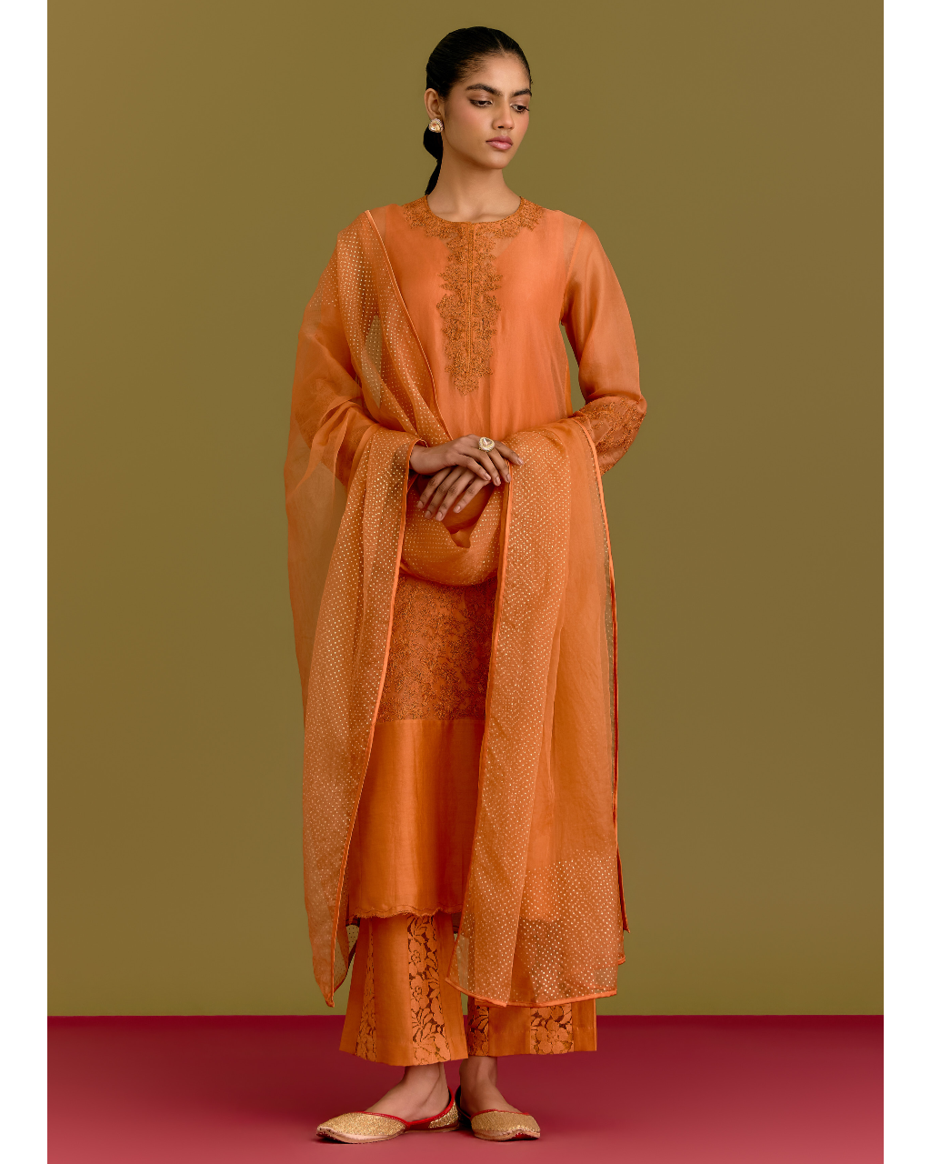 Orange Kurta Set