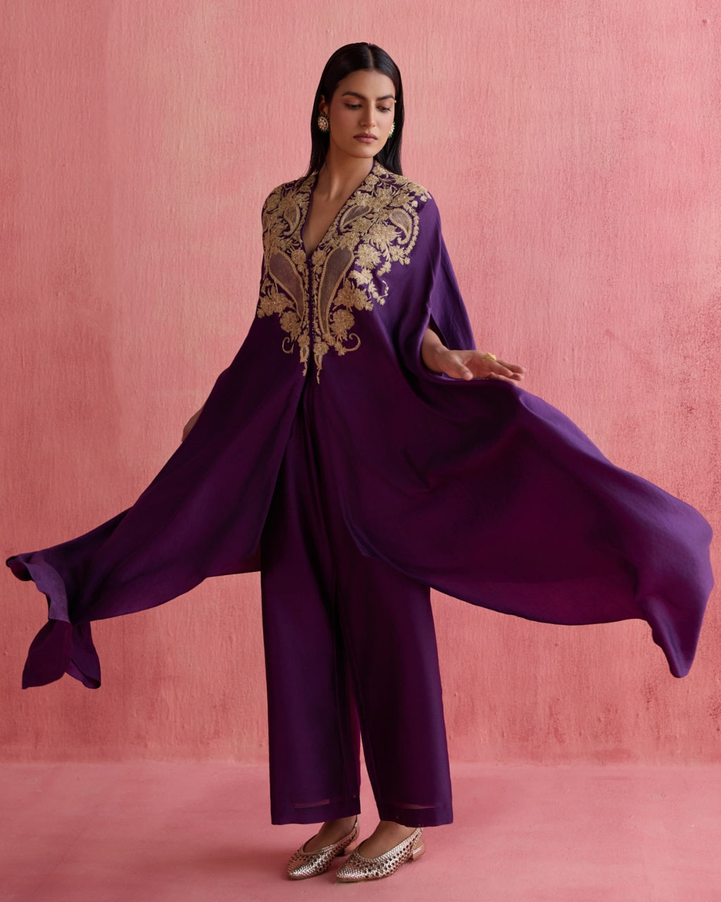 Meher Kaftan Set - Purple