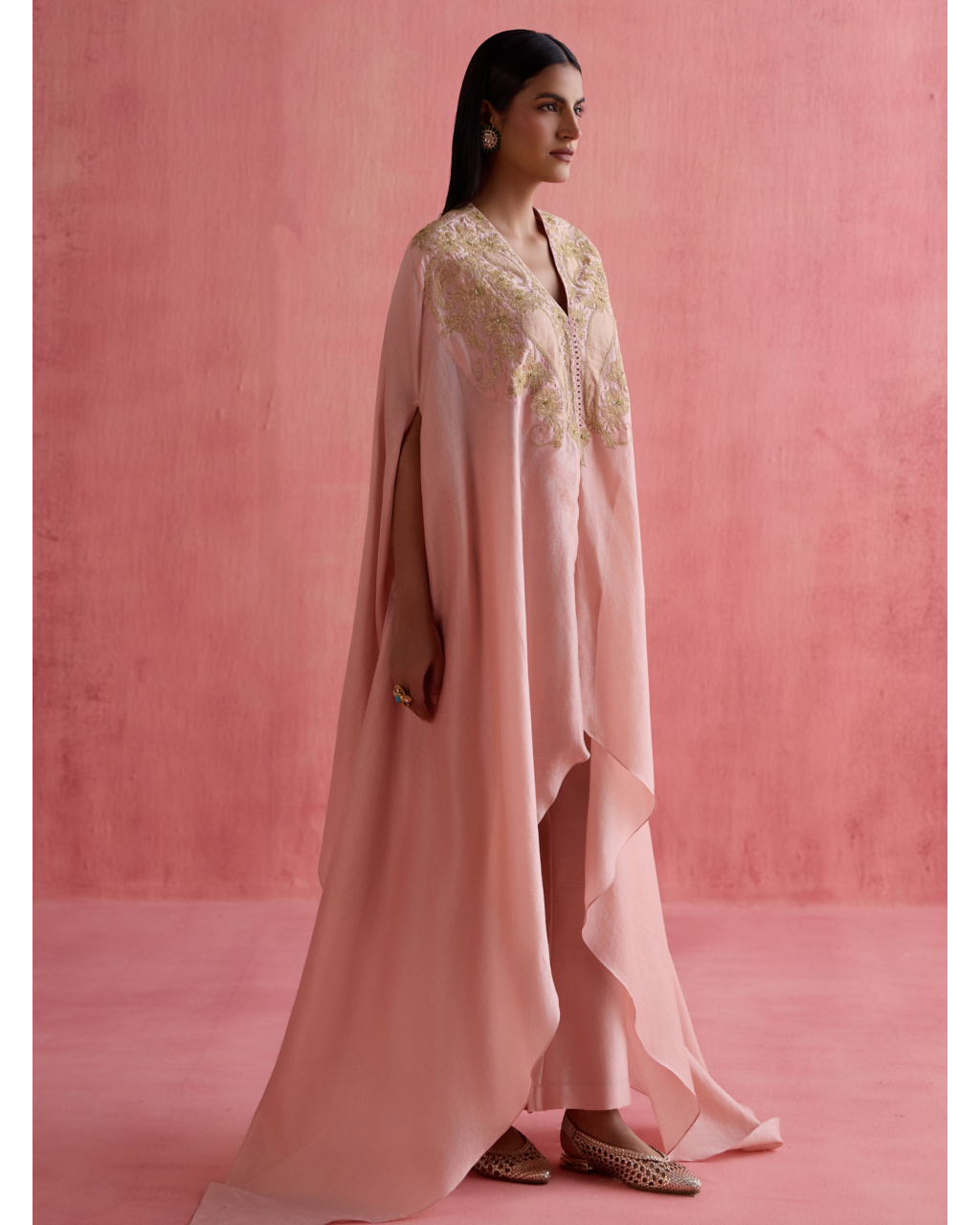 Meher Kaftan Set - Blush Pink