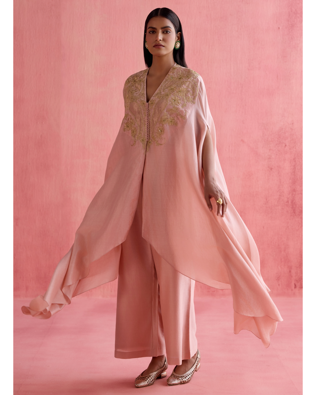 Meher Kaftan Set - Blush Pink