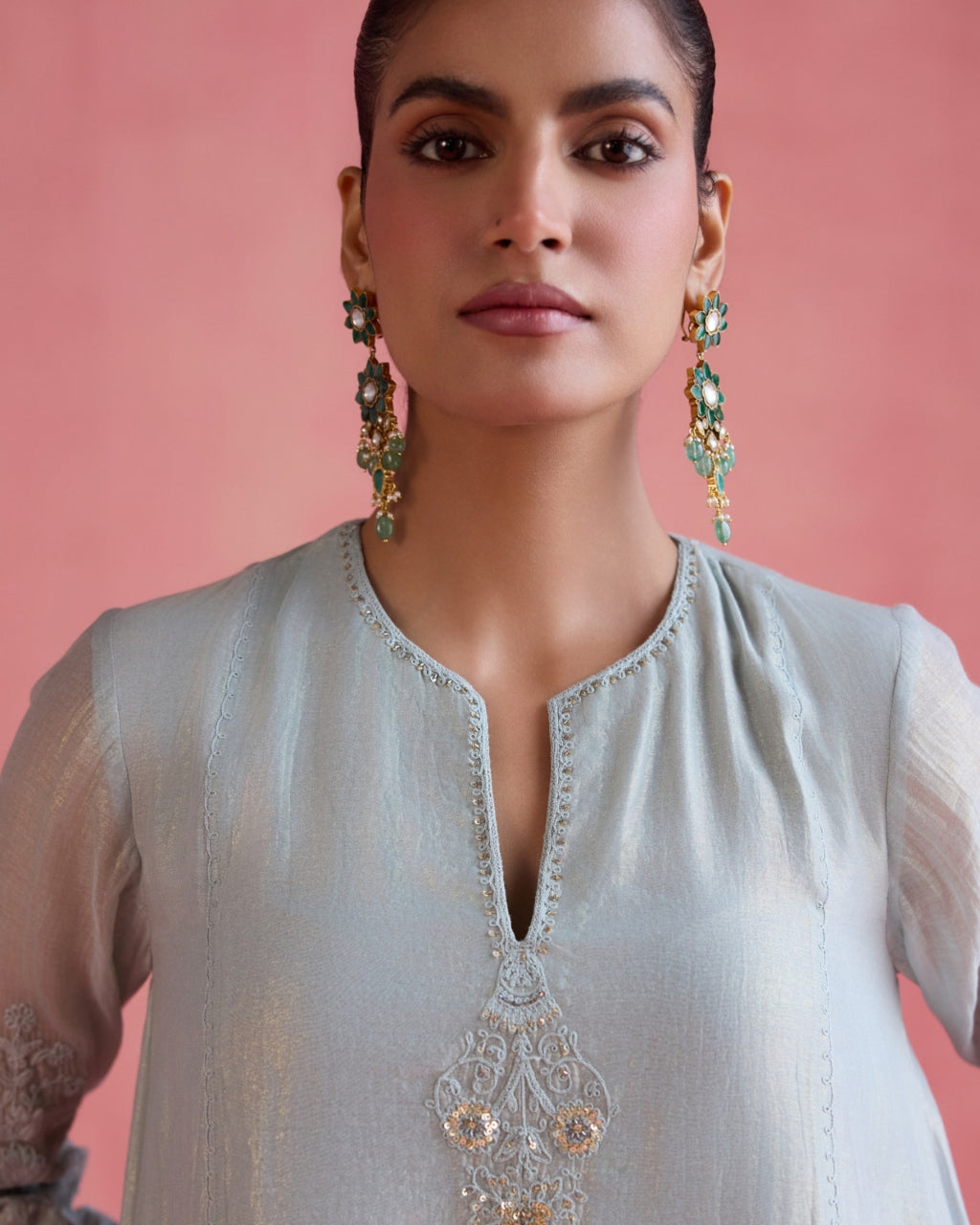 Fiza Dhoti Set - Ice Blue