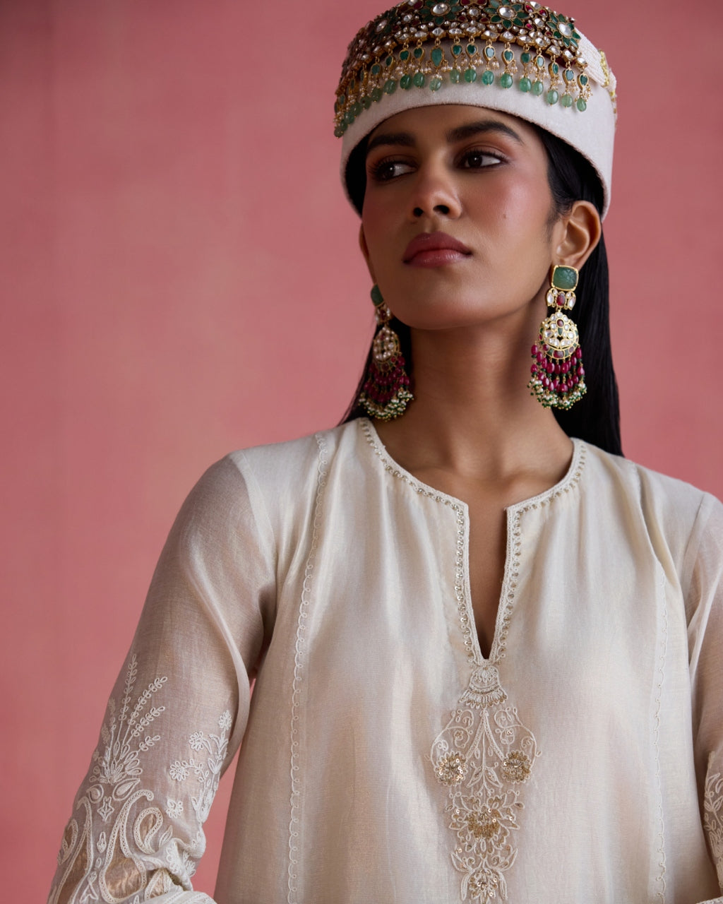 Fiza Dhoti Set - Ivory