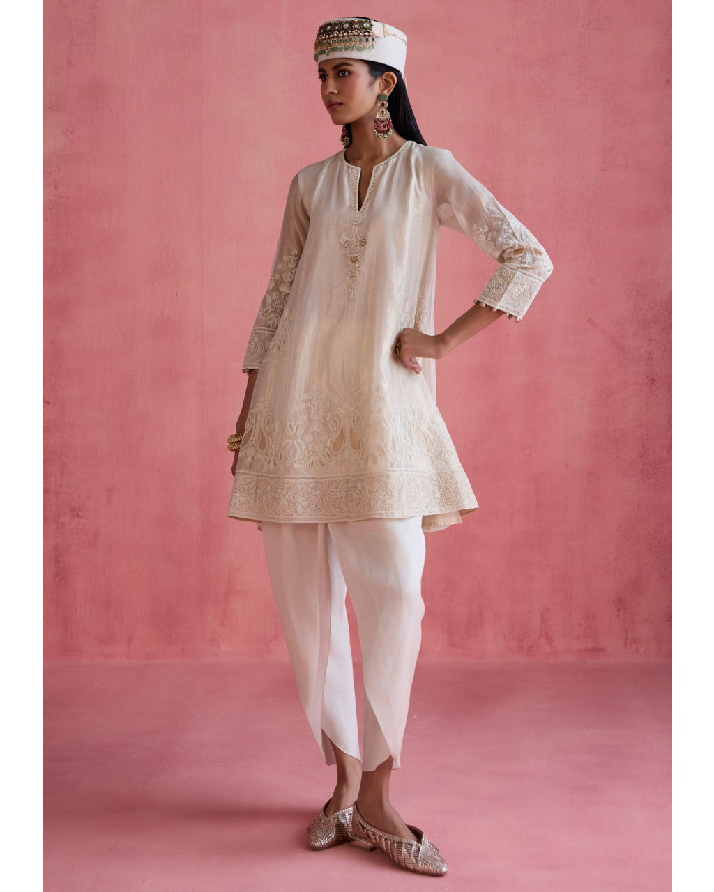 Fiza Dhoti Set - Ivory