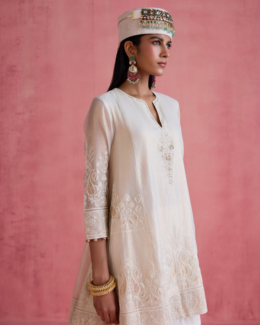 Fiza Dhoti Set - Ivory