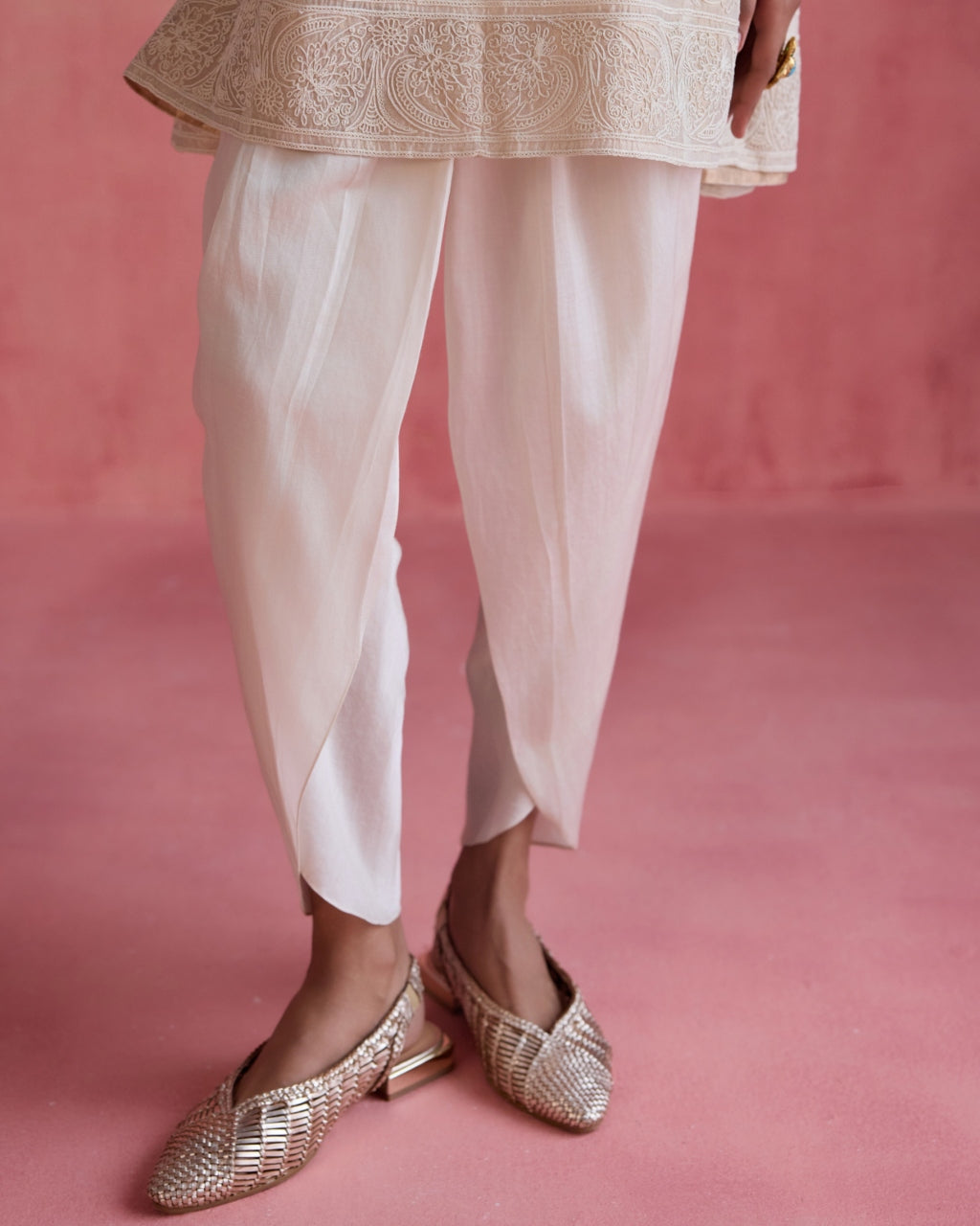 Fiza Dhoti Set - Ivory