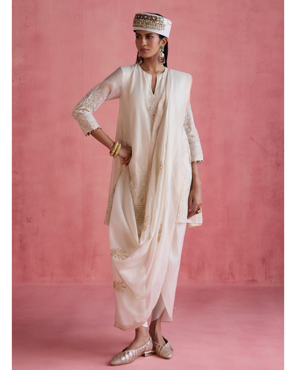 Fiza Dhoti Set - Ivory