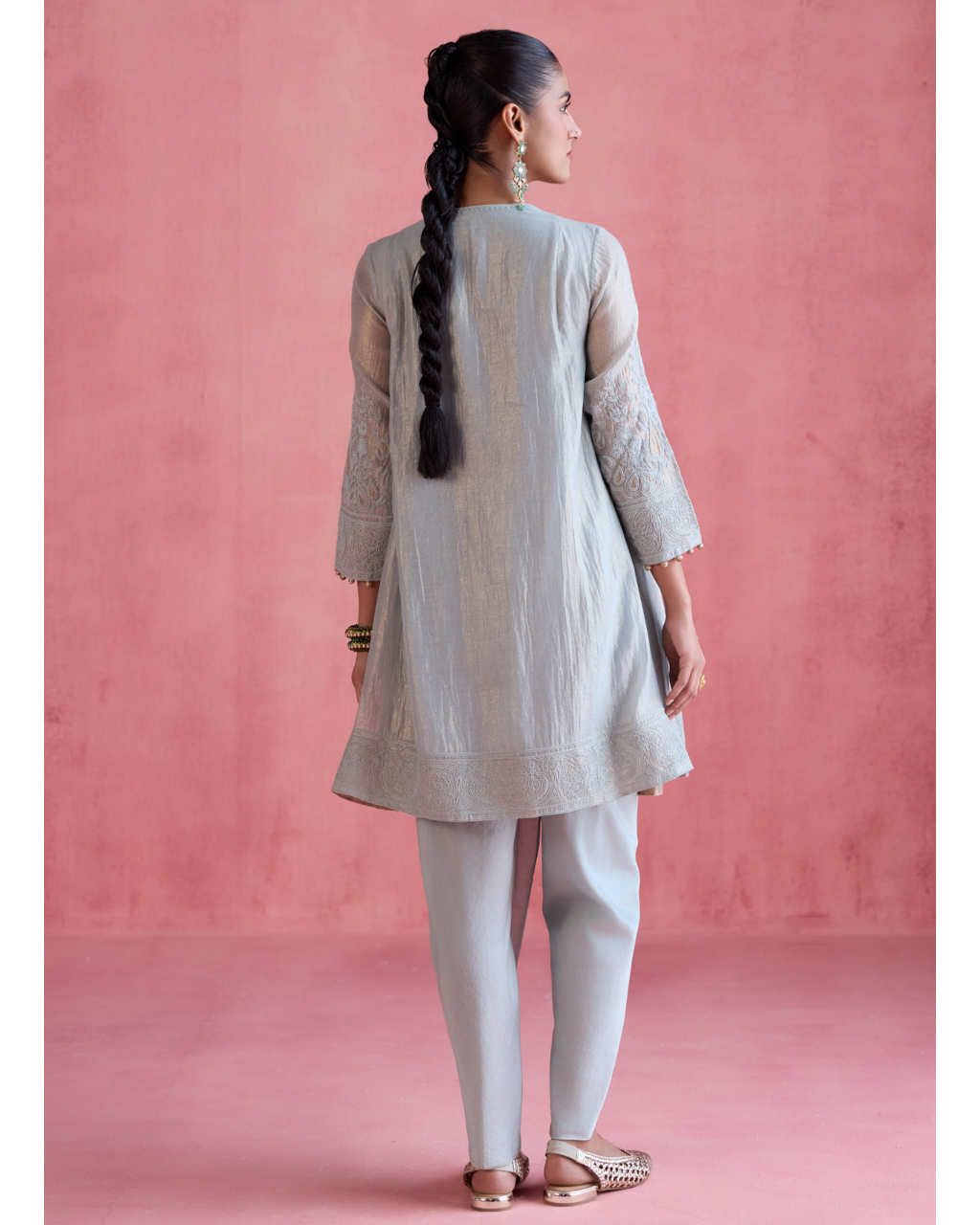 Fiza Dhoti Set - Ice Blue