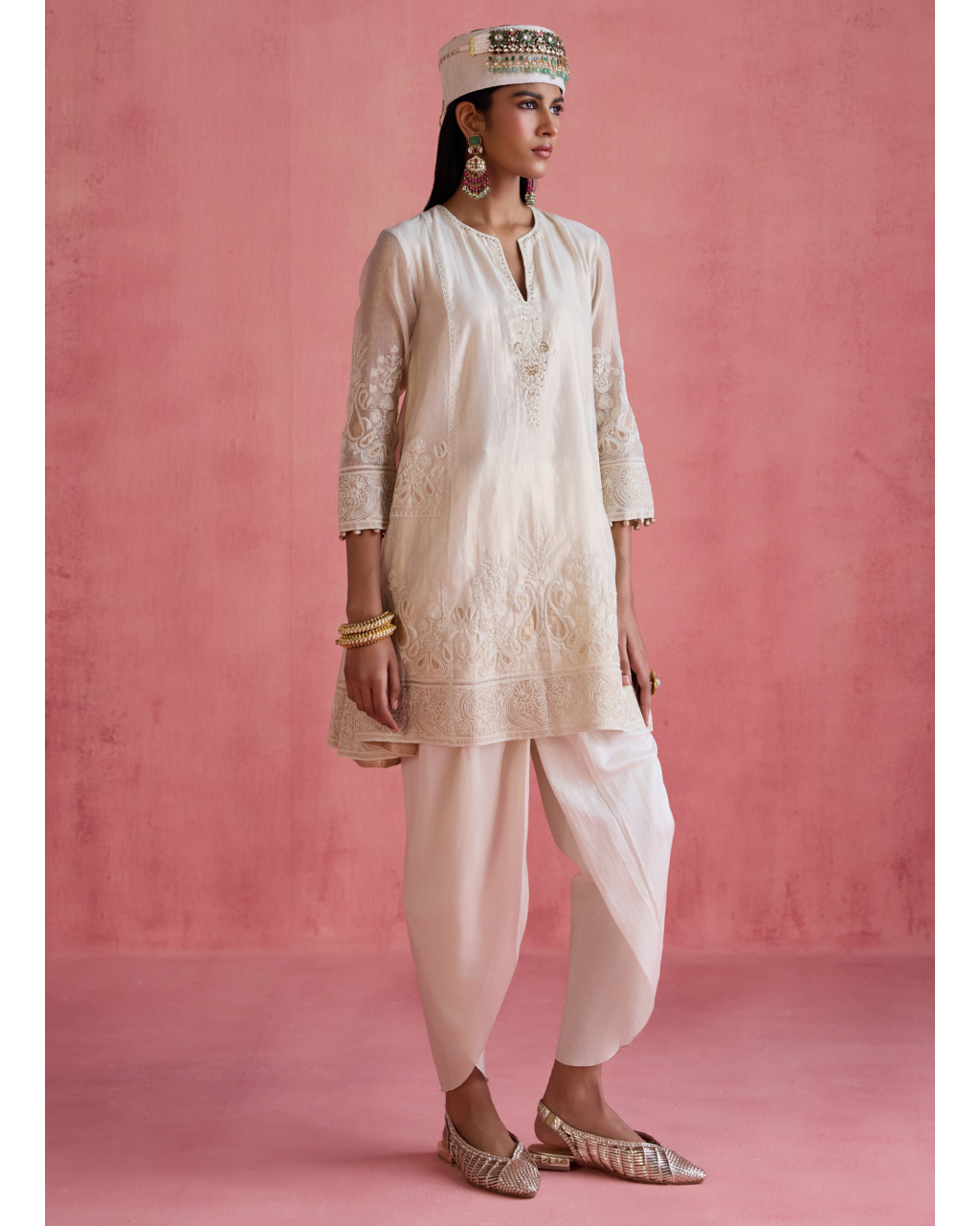 Fiza Dhoti Set - Ivory