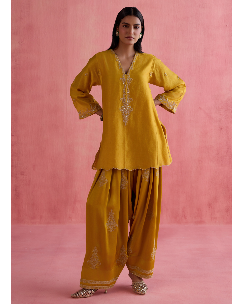 Noor Farshi Salwar Set - Mustard