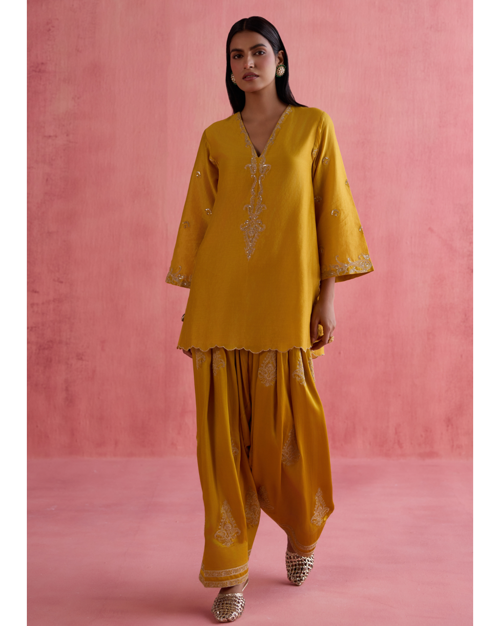 Noor Farshi Salwar Set - Mustard