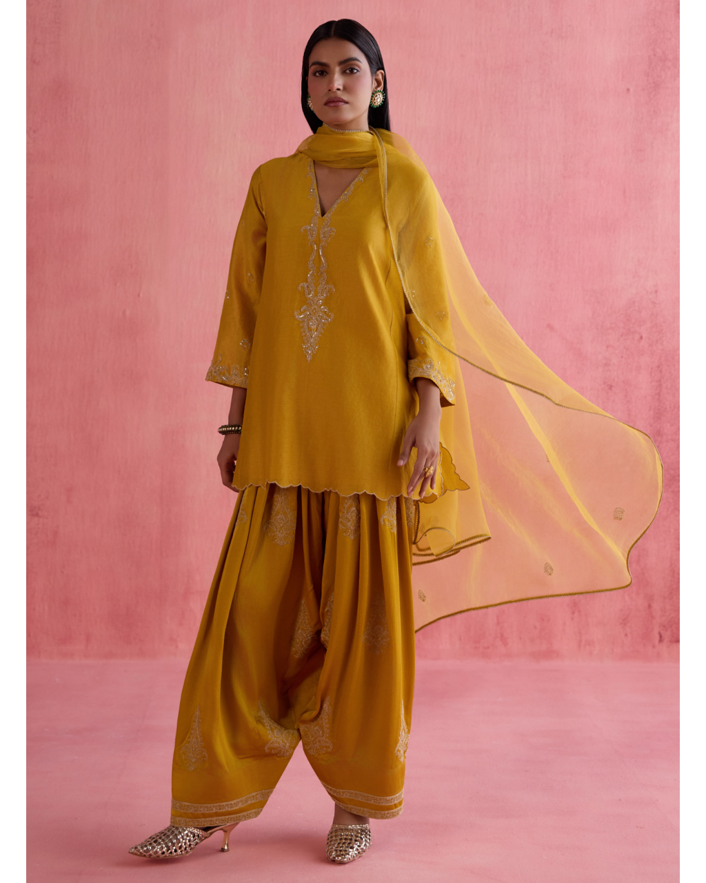 Noor Farshi Salwar Set - Mustard
