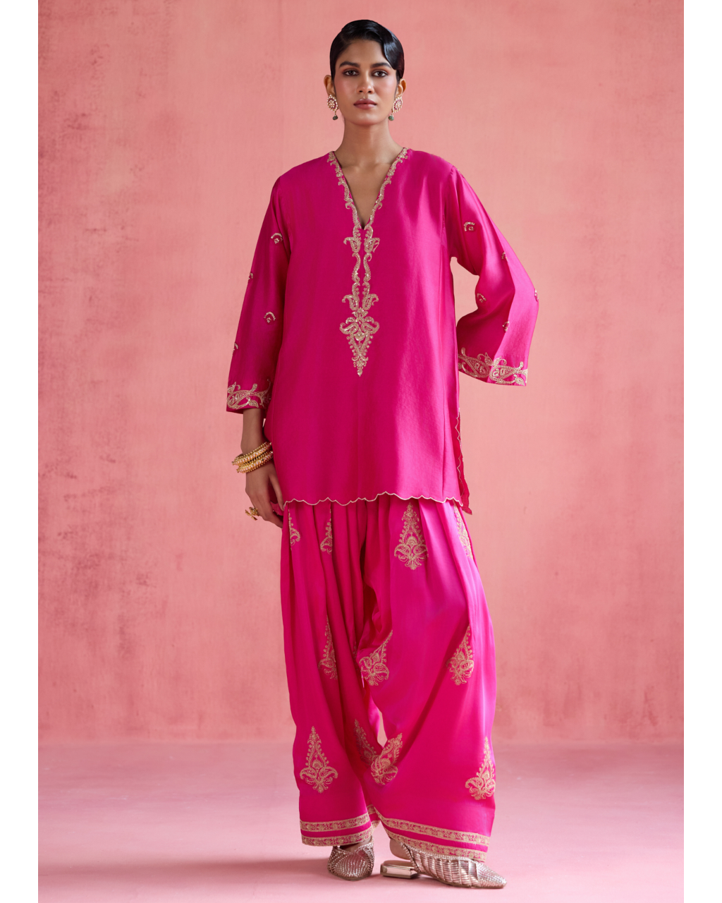 Noor Farshi Salwar Set - Fuchsia