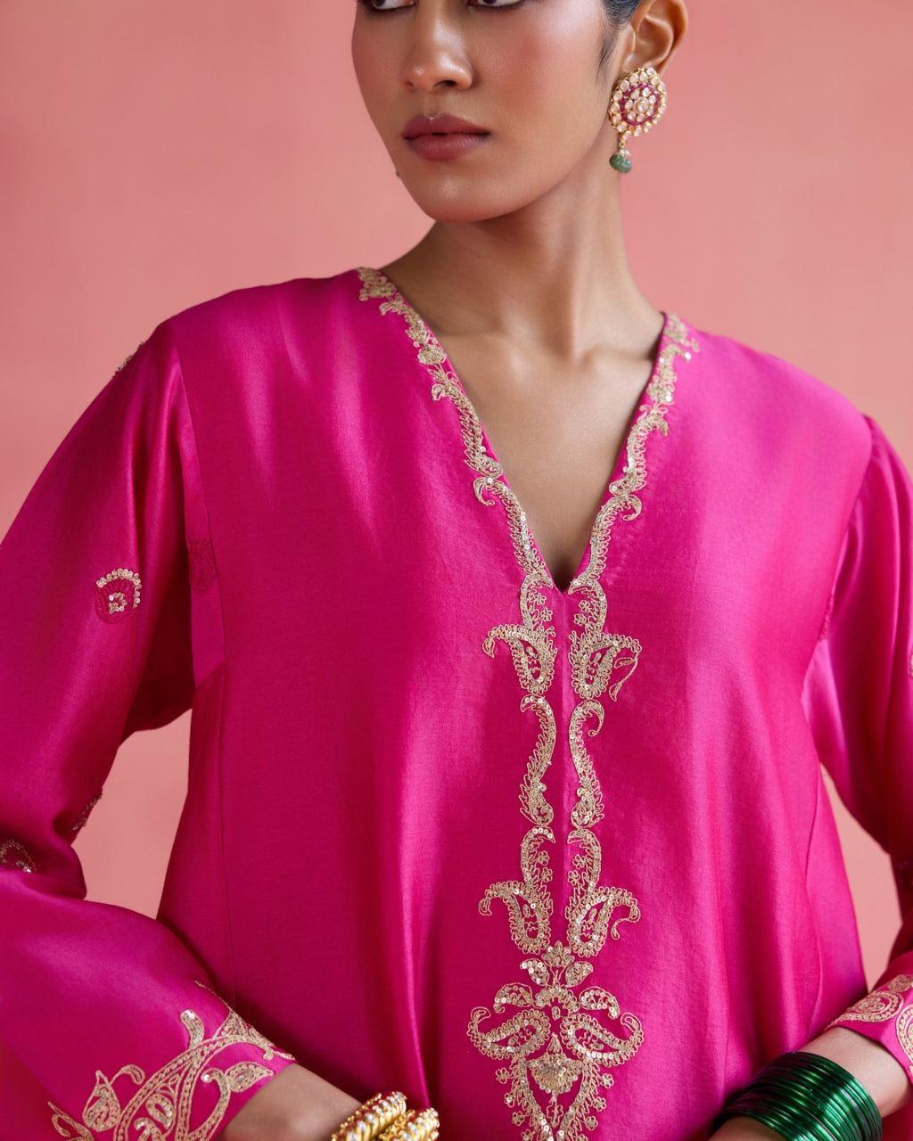 Noor Farshi Salwar Set - Fuchsia