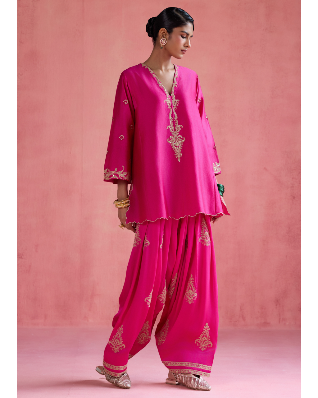 Noor Farshi Salwar Set - Fuchsia