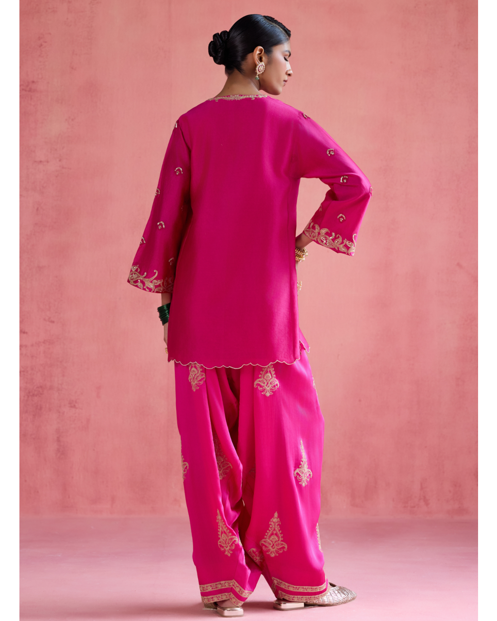 Noor Farshi Salwar Set - Fuchsia