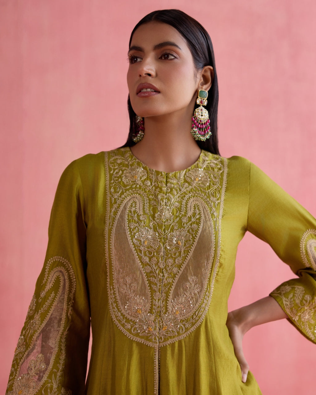 Zeenat Anarkali Set - Green