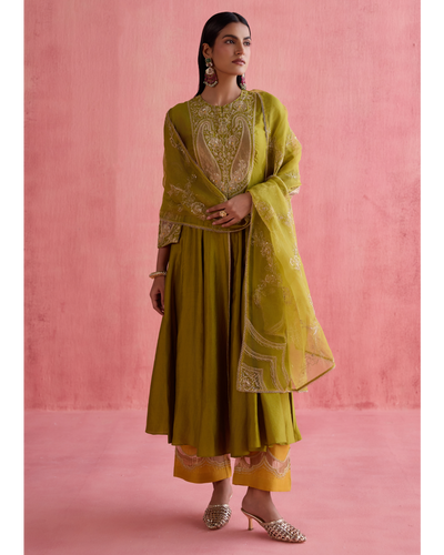Zeenat Anarkali Set - Green