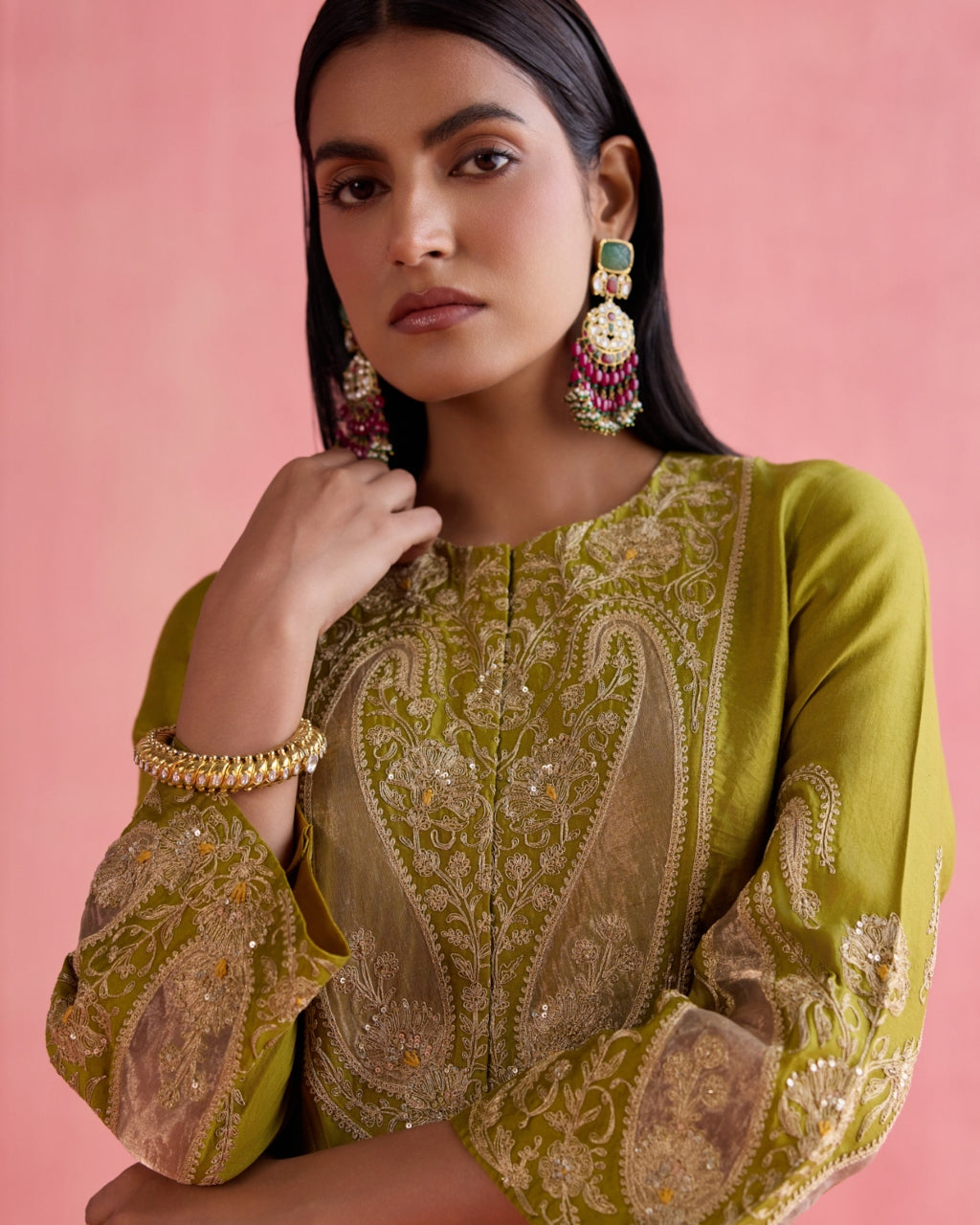 Zeenat Anarkali Set - Green