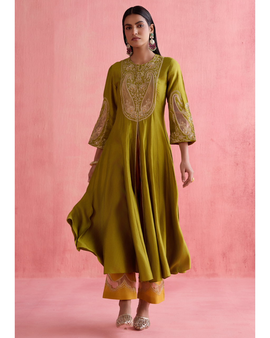 Zeenat Anarkali Set - Green