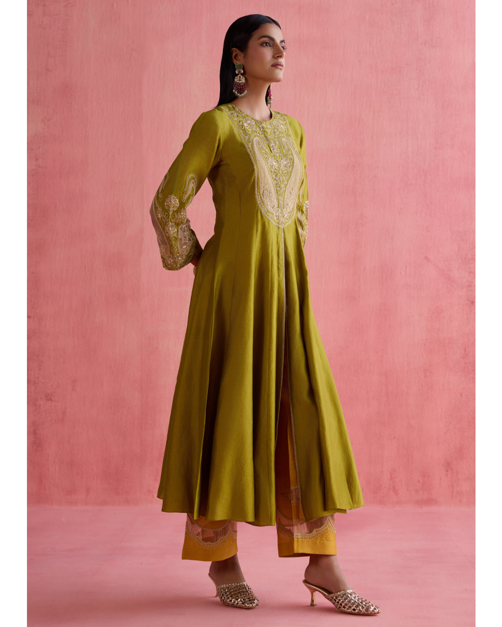 Zeenat Anarkali Set - Green
