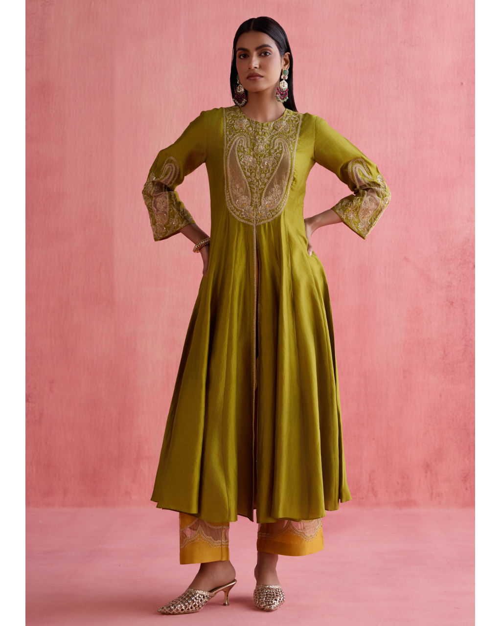 Zeenat Anarkali Set - Green