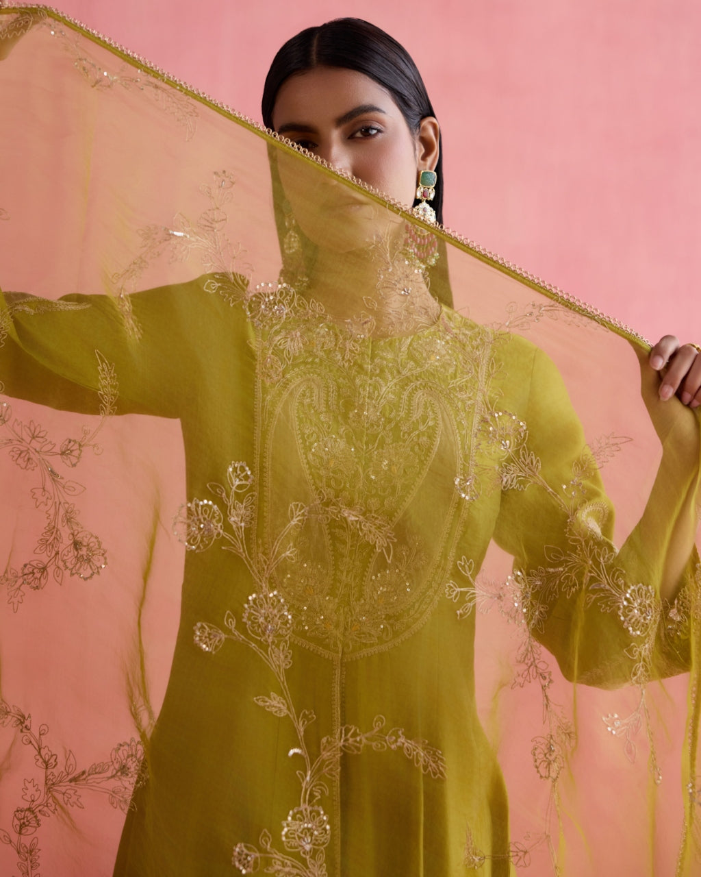 Zeenat Anarkali Set - Green