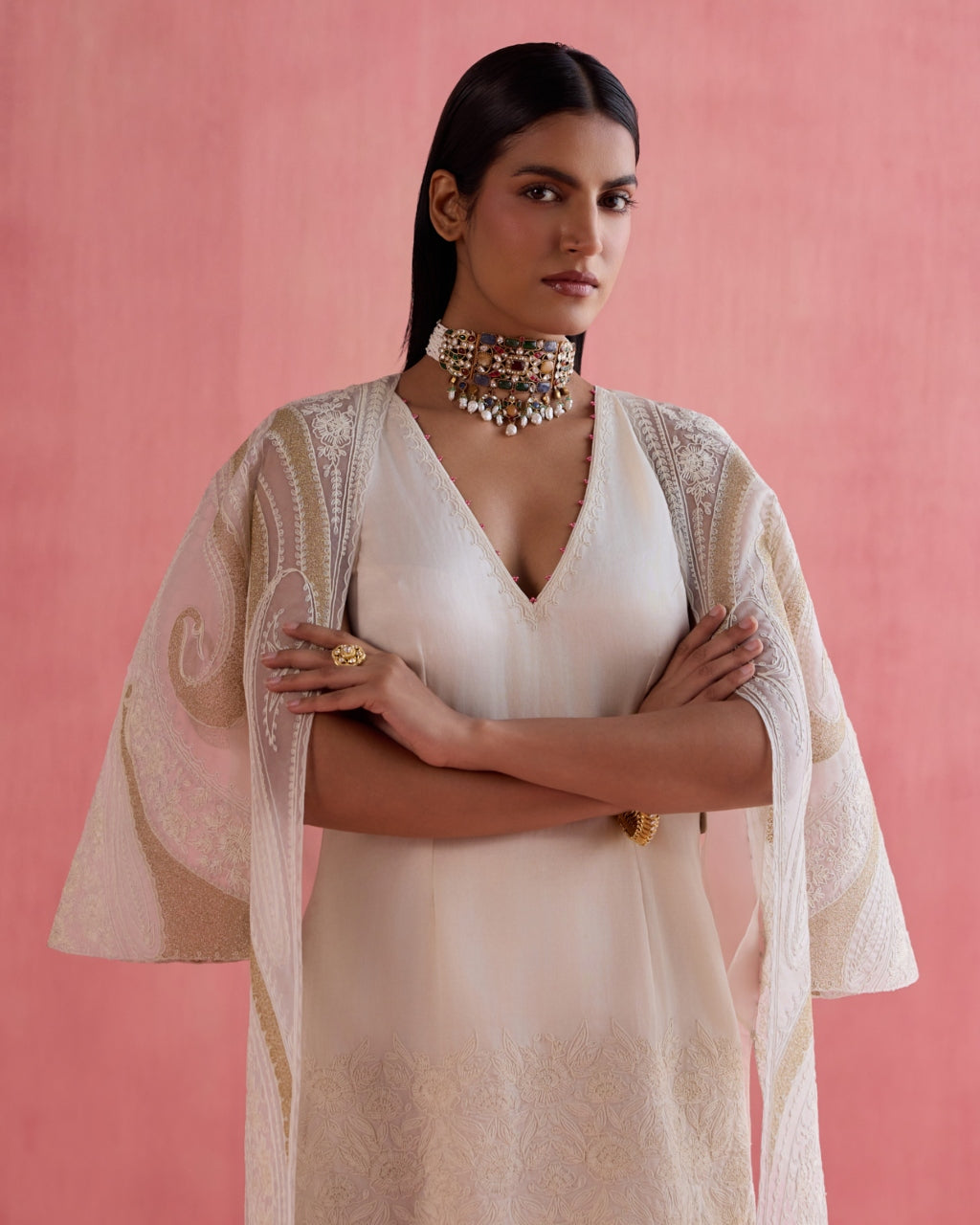 Shireen Jacket Set - Ivory