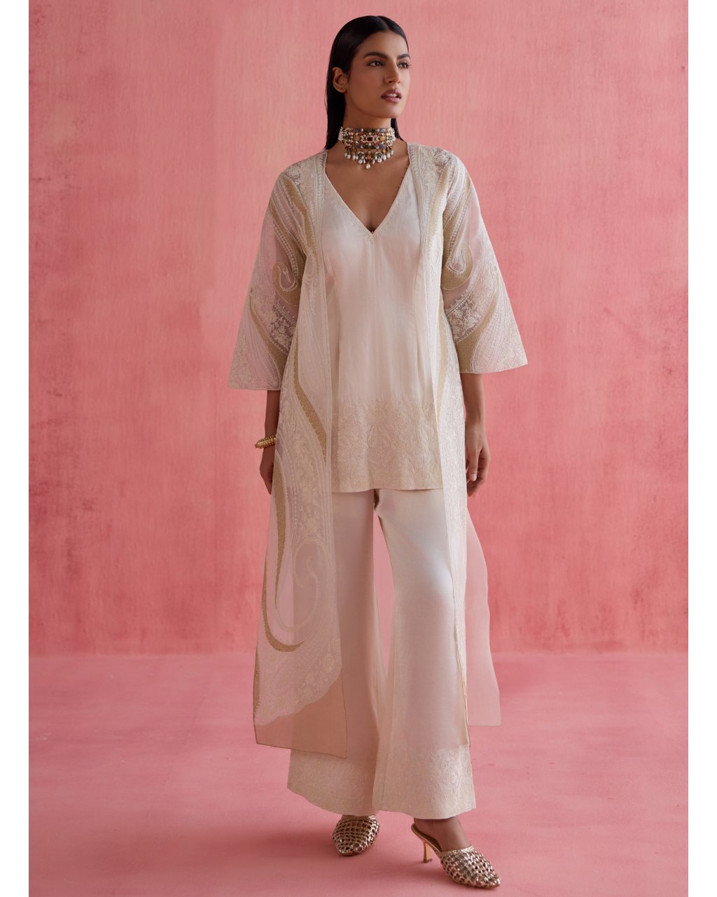Shireen Jacket Set - Ivory
