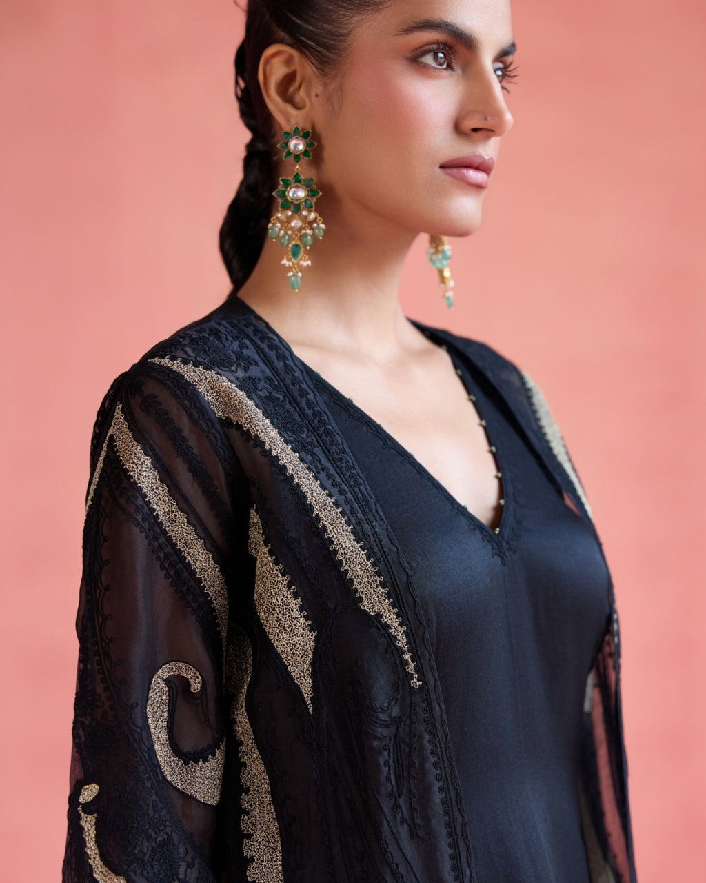 Shireen Jacket Set - Black