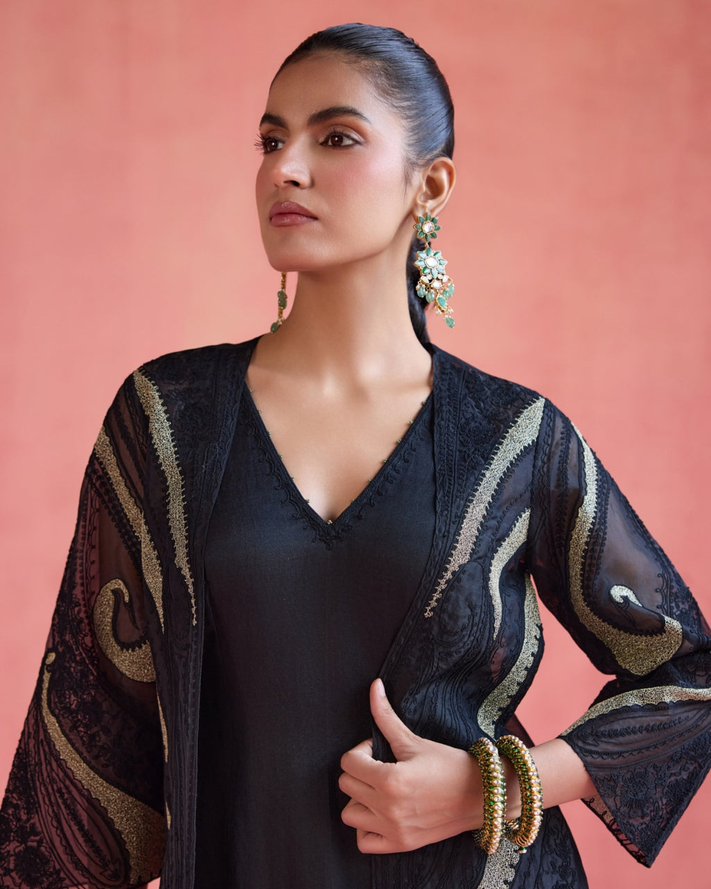 Shireen Jacket Set - Black
