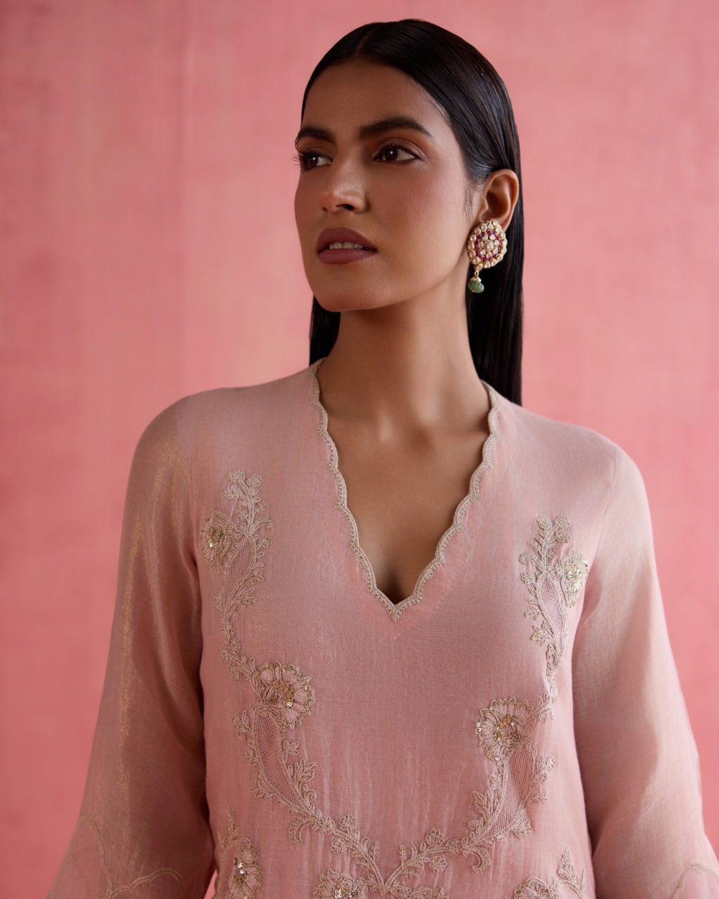 Khwaab Kurta Set - Blush Pink