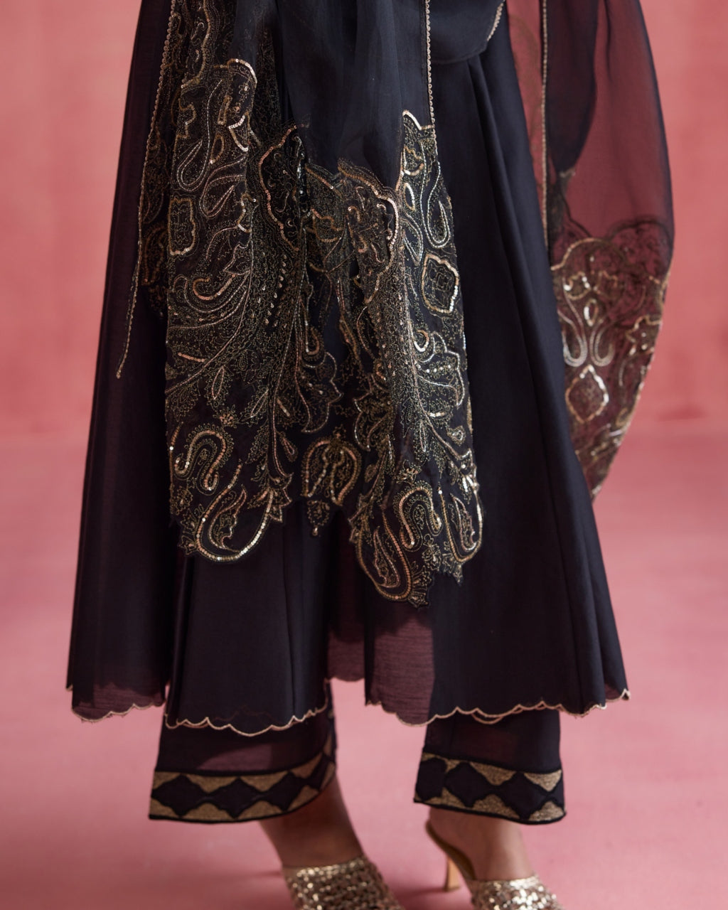 Gul Anarkali Set - Black