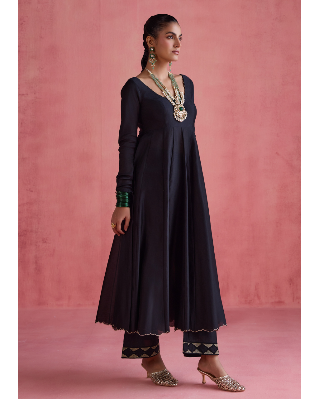 Gul Anarkali Set - Black
