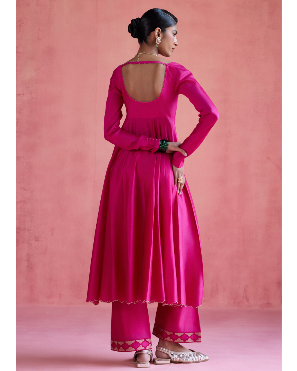 Gul Anarkali Set - Fuchsia