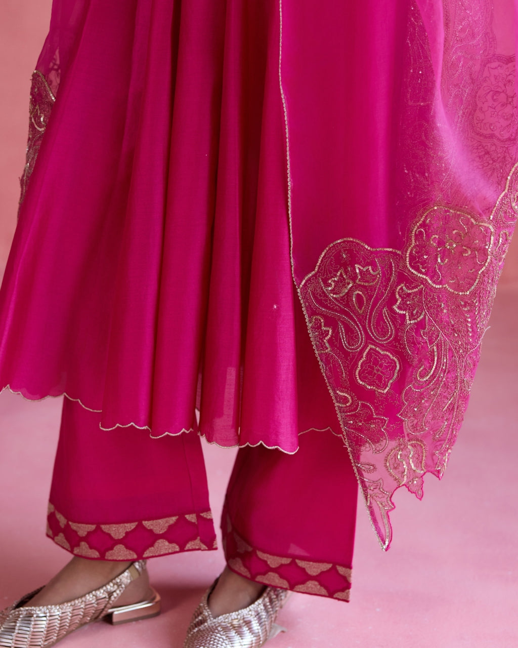 Gul Anarkali Set - Fuchsia