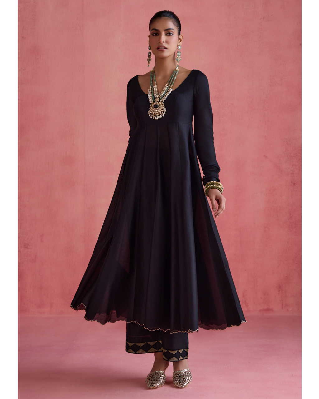 Gul Anarkali Set - Black