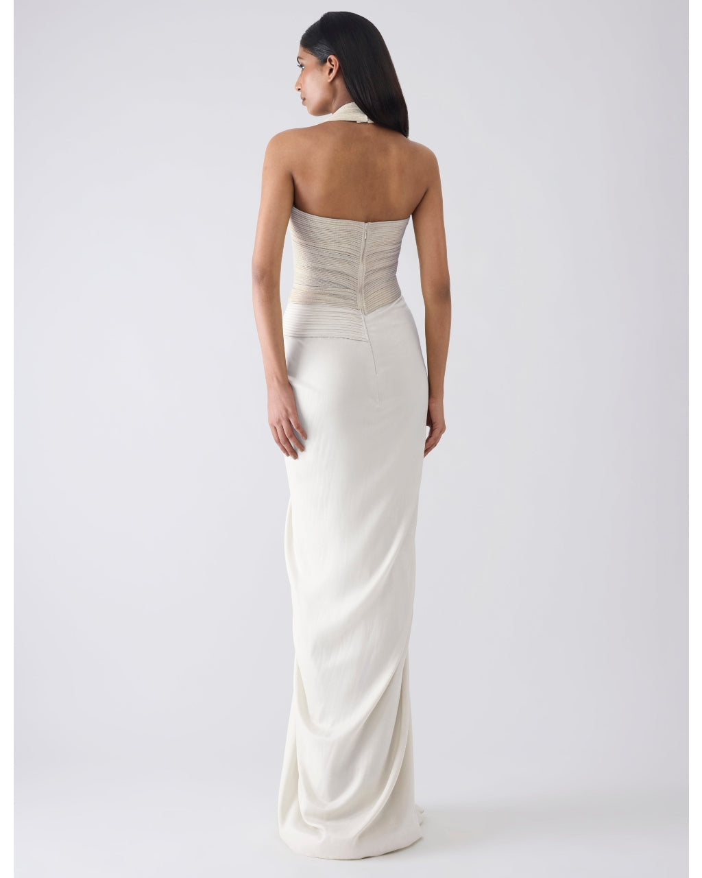 Metallic Moulded Ivory Gown