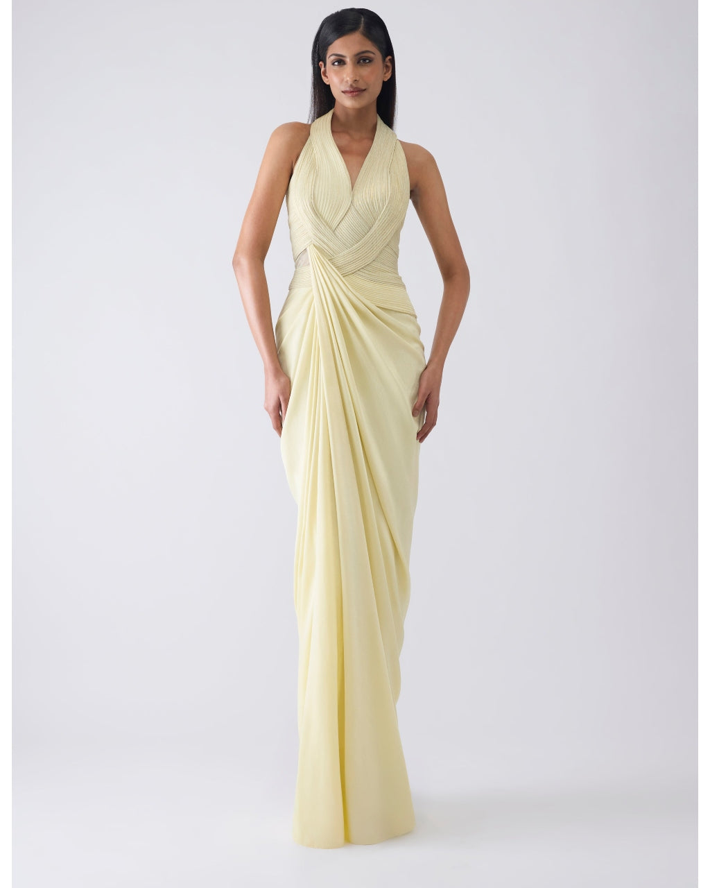 Metallic Moulded Yellow Gown