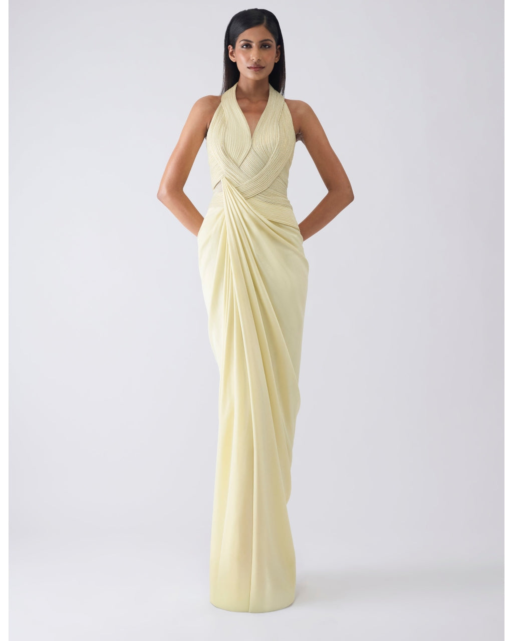 Metallic Moulded Yellow Gown