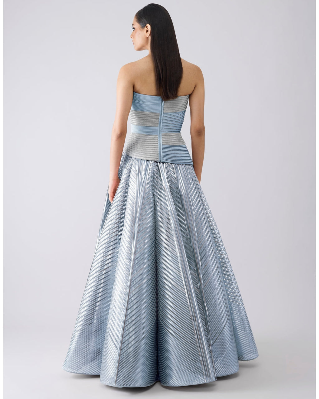 Structured Crystalvein Blue Corset And Skirt