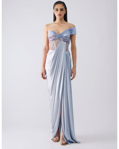 Metallic Metallic Blue Gown