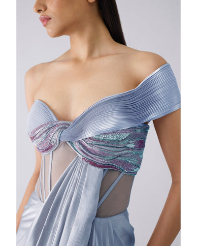 Metallic Metallic Blue Gown